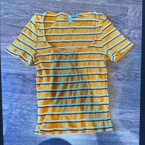Striped Yellow and Blue Women's Top